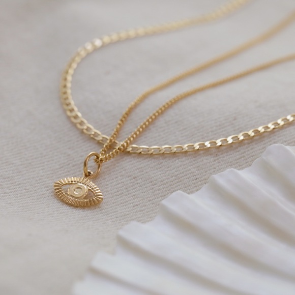 Gold Evil Eye Necklace Set | 18k Gold Filled - Picture 6 of 11
